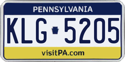 PA license plate KLG5205