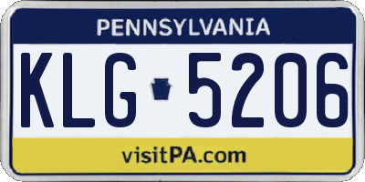 PA license plate KLG5206