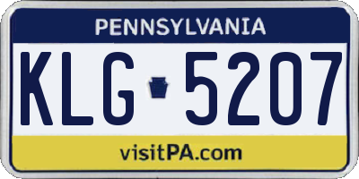 PA license plate KLG5207