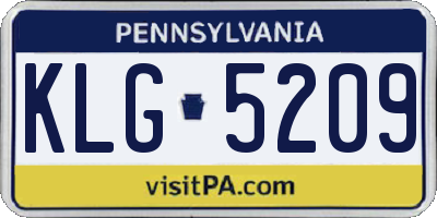 PA license plate KLG5209