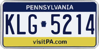 PA license plate KLG5214