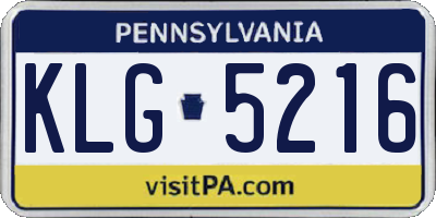 PA license plate KLG5216