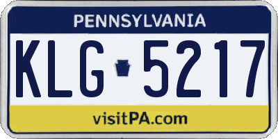 PA license plate KLG5217