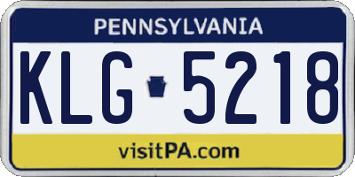 PA license plate KLG5218