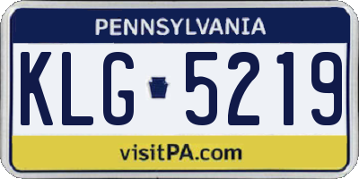 PA license plate KLG5219