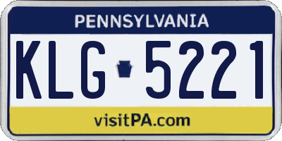 PA license plate KLG5221