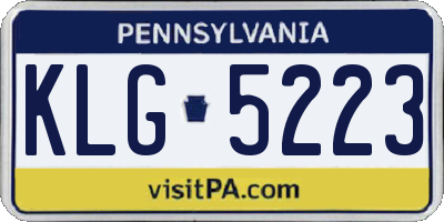 PA license plate KLG5223