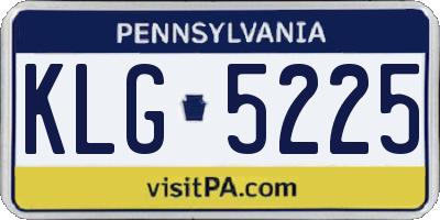 PA license plate KLG5225