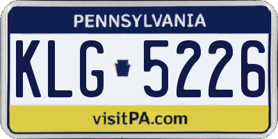 PA license plate KLG5226