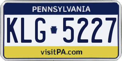PA license plate KLG5227
