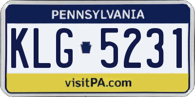 PA license plate KLG5231