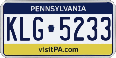 PA license plate KLG5233