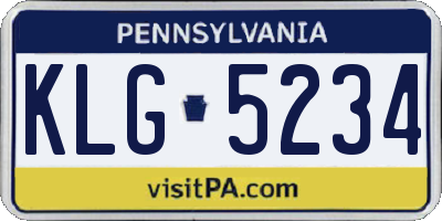 PA license plate KLG5234