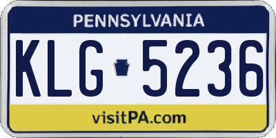 PA license plate KLG5236
