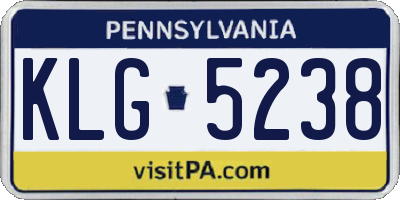 PA license plate KLG5238
