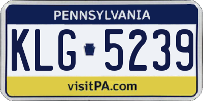 PA license plate KLG5239