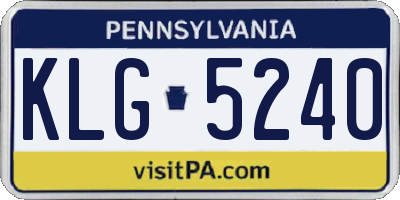 PA license plate KLG5240