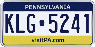 PA license plate KLG5241