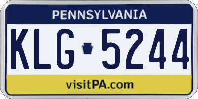 PA license plate KLG5244