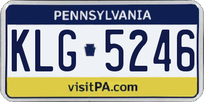 PA license plate KLG5246