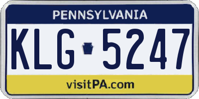 PA license plate KLG5247