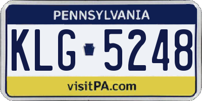 PA license plate KLG5248