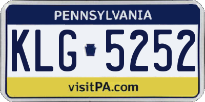 PA license plate KLG5252
