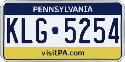 PA license plate KLG5254