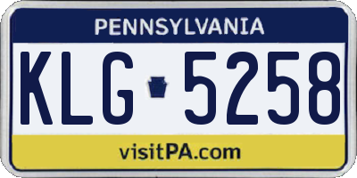 PA license plate KLG5258