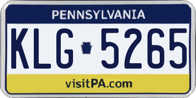 PA license plate KLG5265