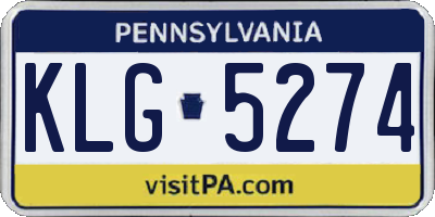 PA license plate KLG5274