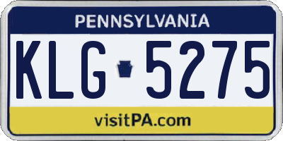 PA license plate KLG5275