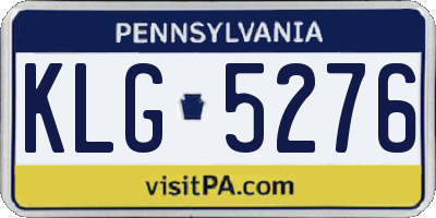 PA license plate KLG5276