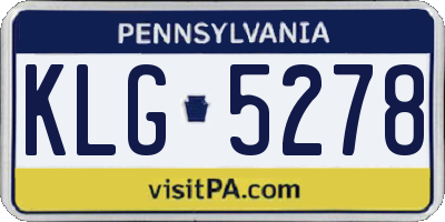 PA license plate KLG5278