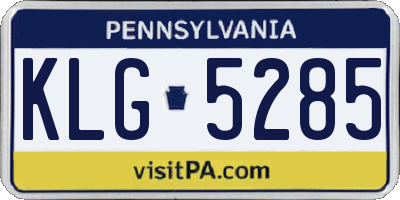 PA license plate KLG5285
