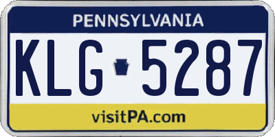 PA license plate KLG5287