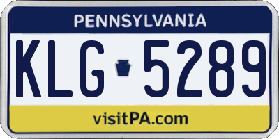 PA license plate KLG5289