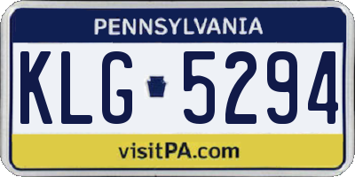 PA license plate KLG5294