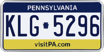 PA license plate KLG5296