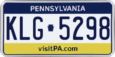 PA license plate KLG5298