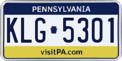 PA license plate KLG5301