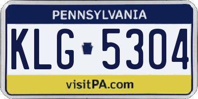 PA license plate KLG5304