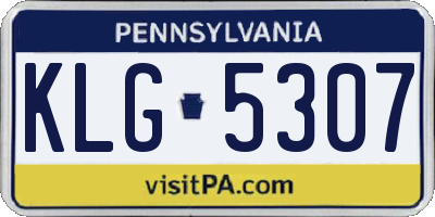 PA license plate KLG5307