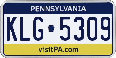 PA license plate KLG5309