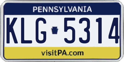 PA license plate KLG5314