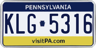 PA license plate KLG5316