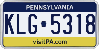 PA license plate KLG5318