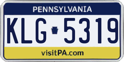 PA license plate KLG5319