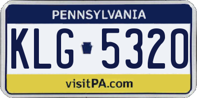 PA license plate KLG5320