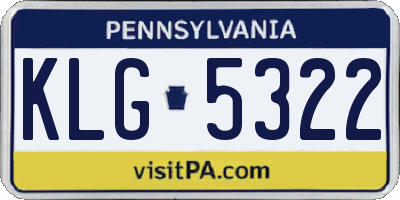PA license plate KLG5322